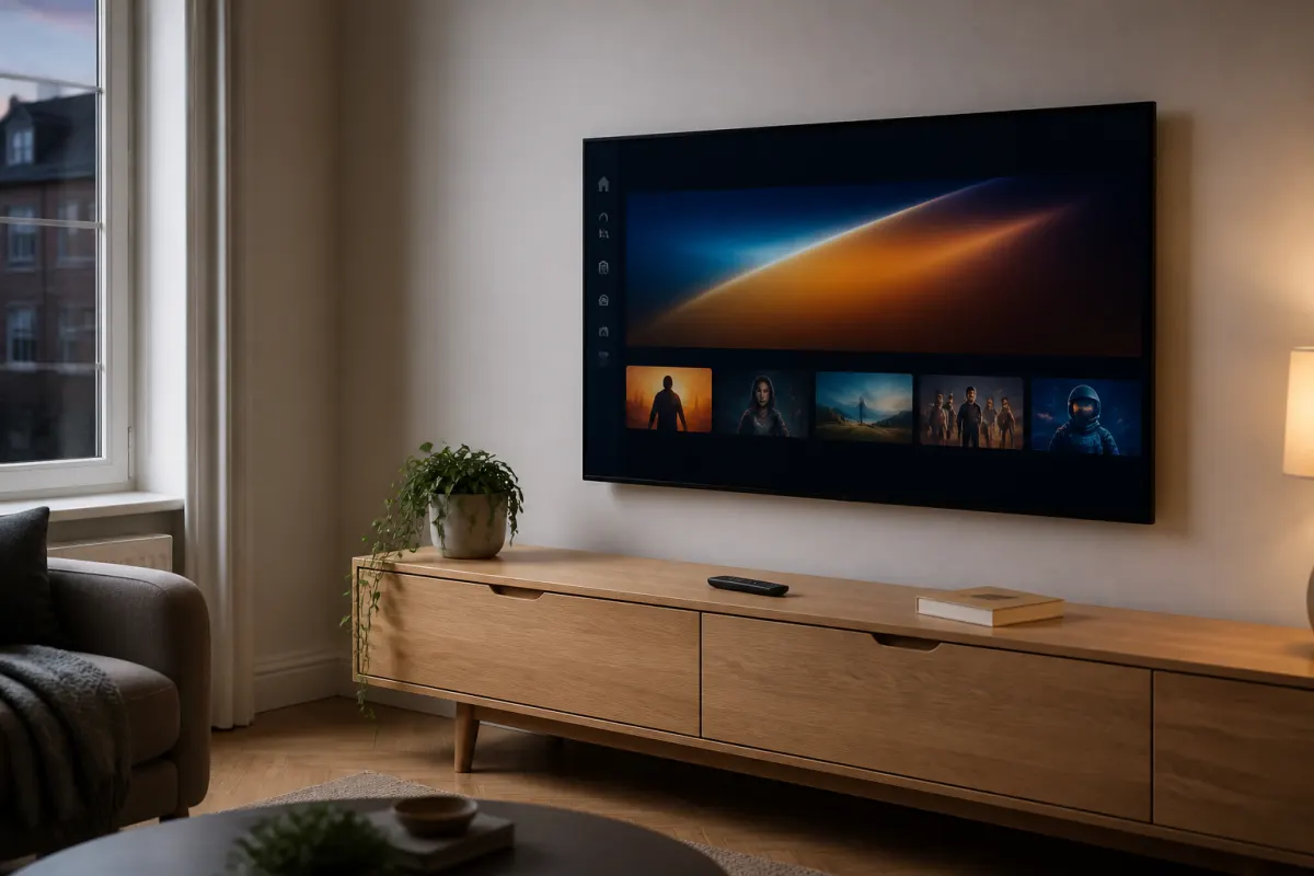 Living room TV ready for Tvoxar setup